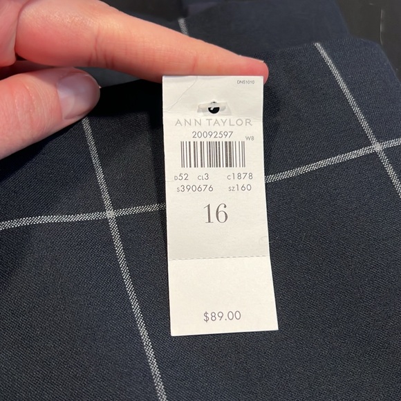Ann Taylor Navy Window Pane Pencil Skirt - Picture 4 of 4